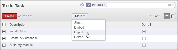 Grafico 4.4 - Exportando datos del módulo 'To-Do'