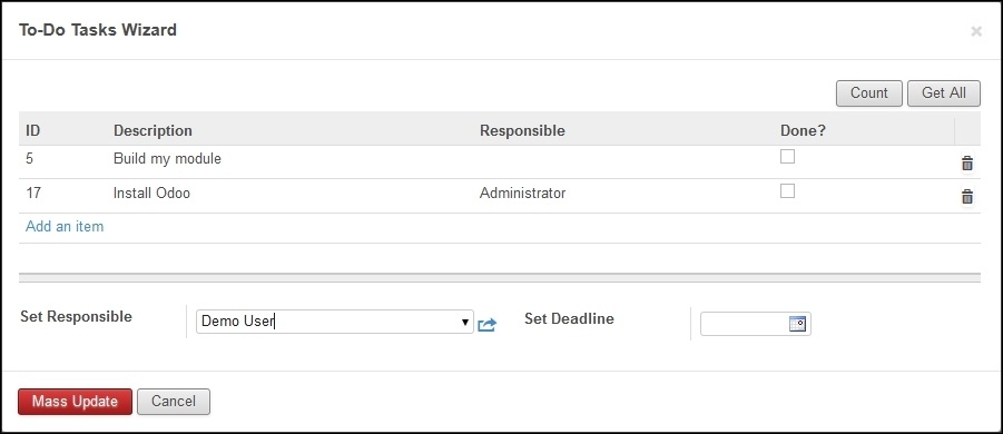 Gráfico 7.1 - Vista ToDo Tasks Wizard